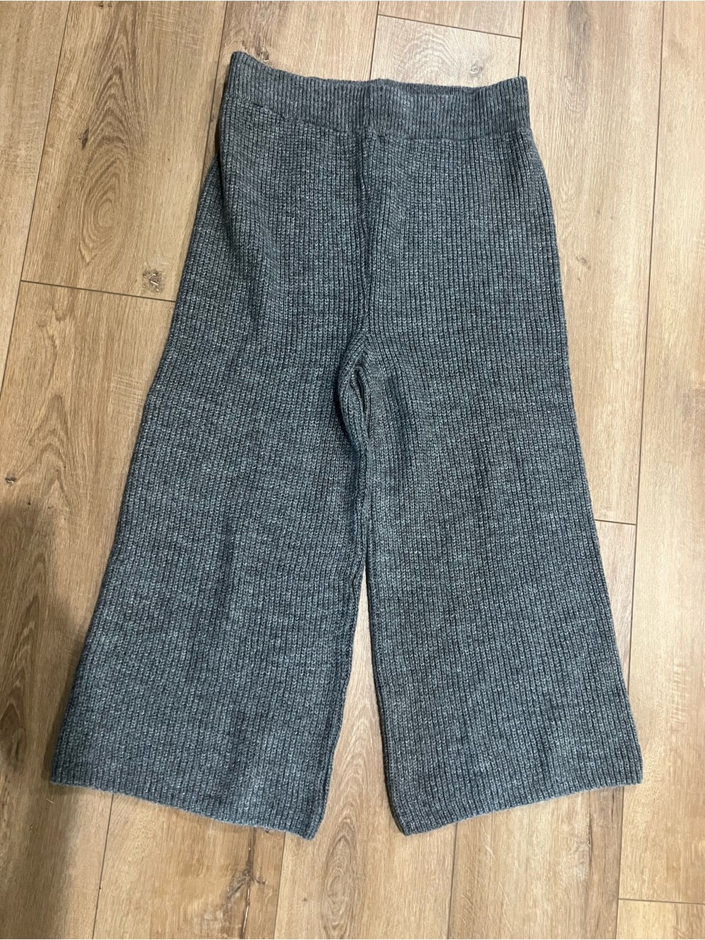 Daily Practice Women’s Medium Grey Wide-Leg Knit Cropped Pants Anthropologie